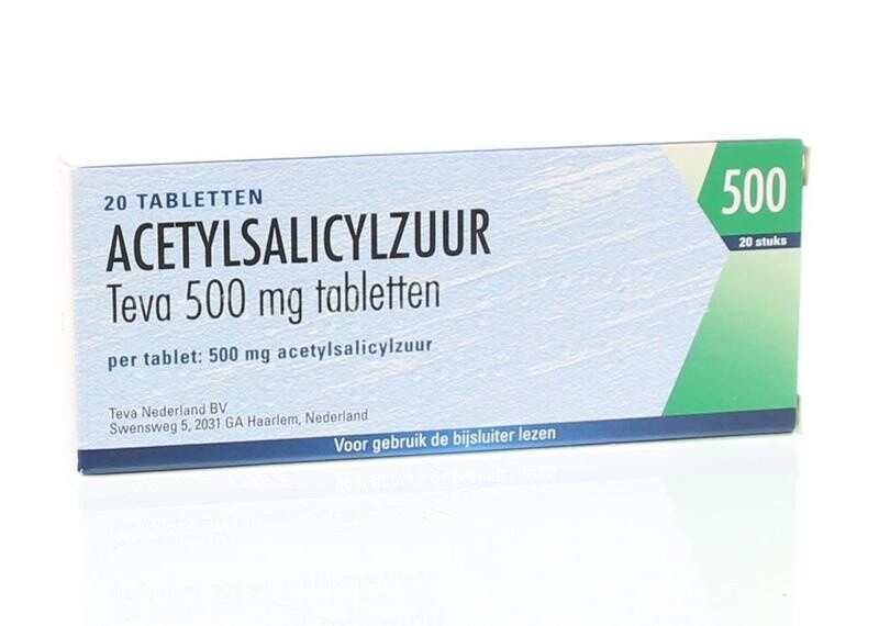 pelleten Instrument praktiserende læge Teva Acetylsalicylic acid 500 mg UAD - 20 tablets | Medische Vakhandel